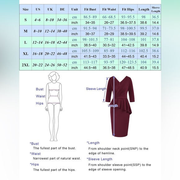 *NEW* Women Office Pencil Dress Wrap V Neck Ruffle Hem For Work Dresses - Picture 4 of 10